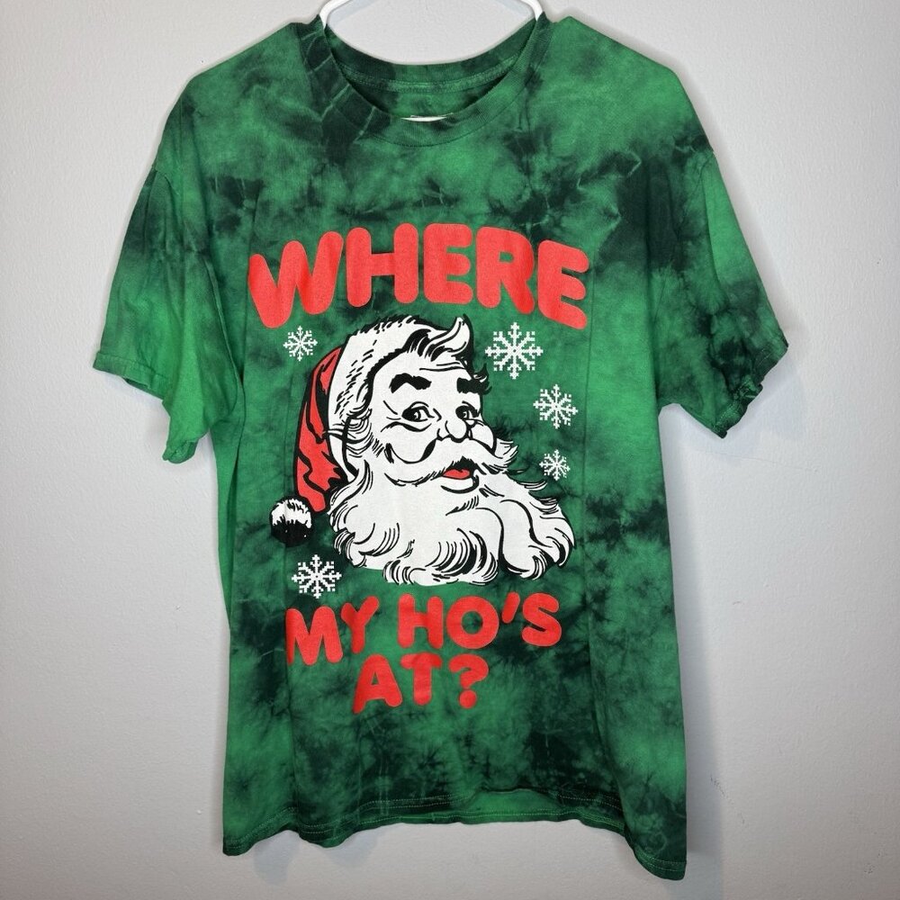 Funny Christmas T Shirt Medium Green Ho Spencer’s